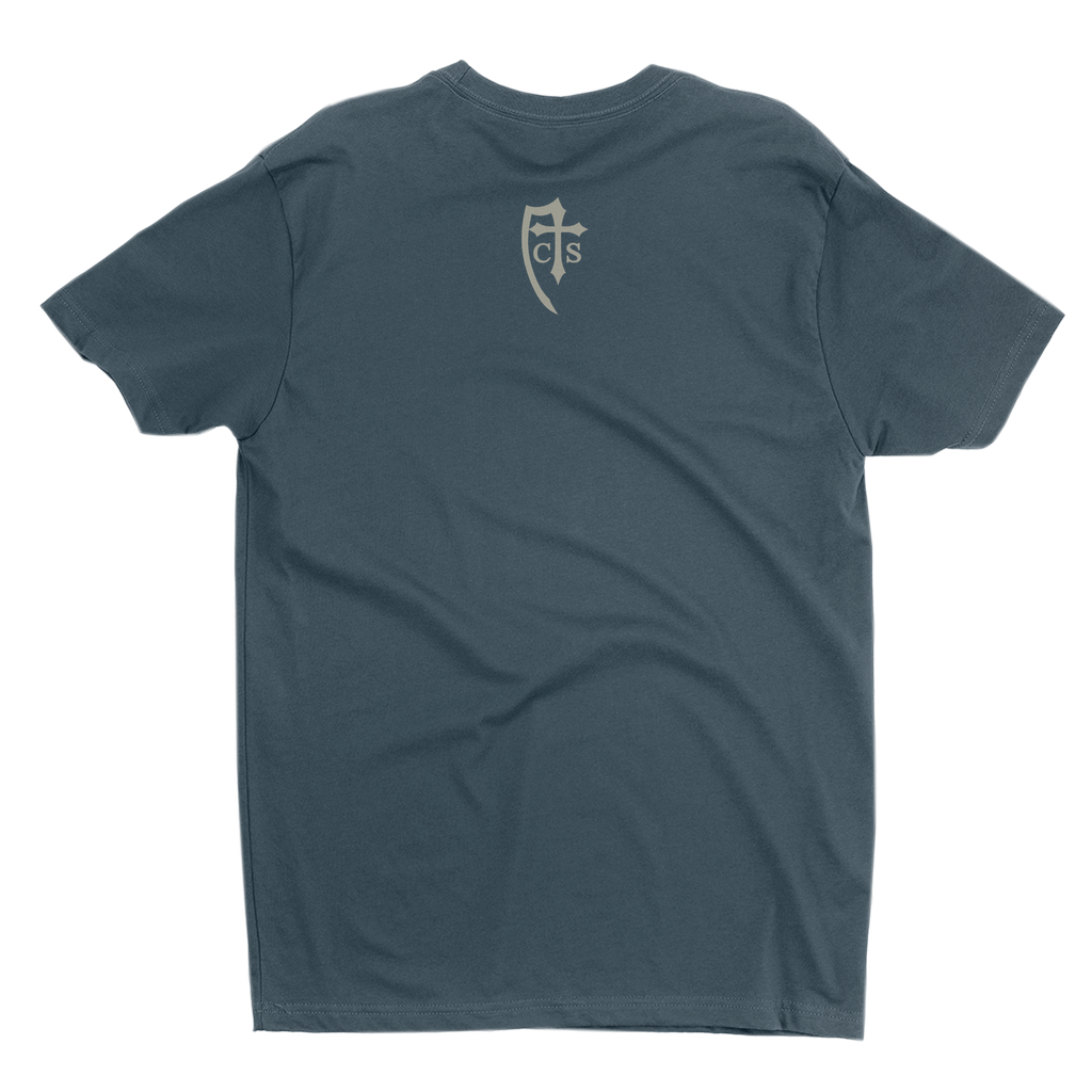 June Sacred Heart T-shirt Indigo Back