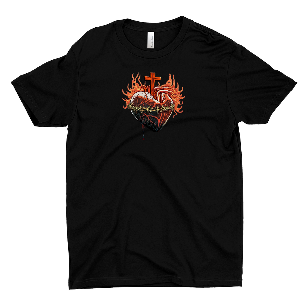 Sacred Heart Catholic T-shirt Black Front
