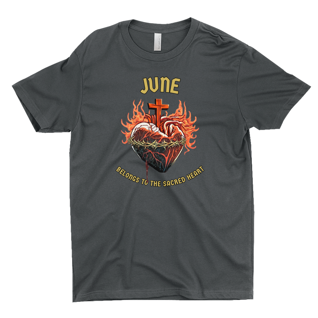 June Sacred Heart T-shirt Grey Front
