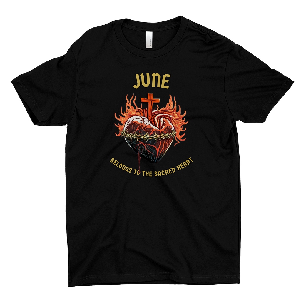 June Sacred Heart T-shirt Black Front