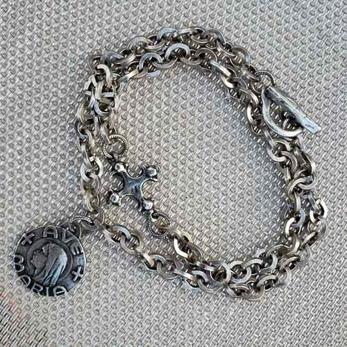 Ave Maria Pewter Bracelet Wide