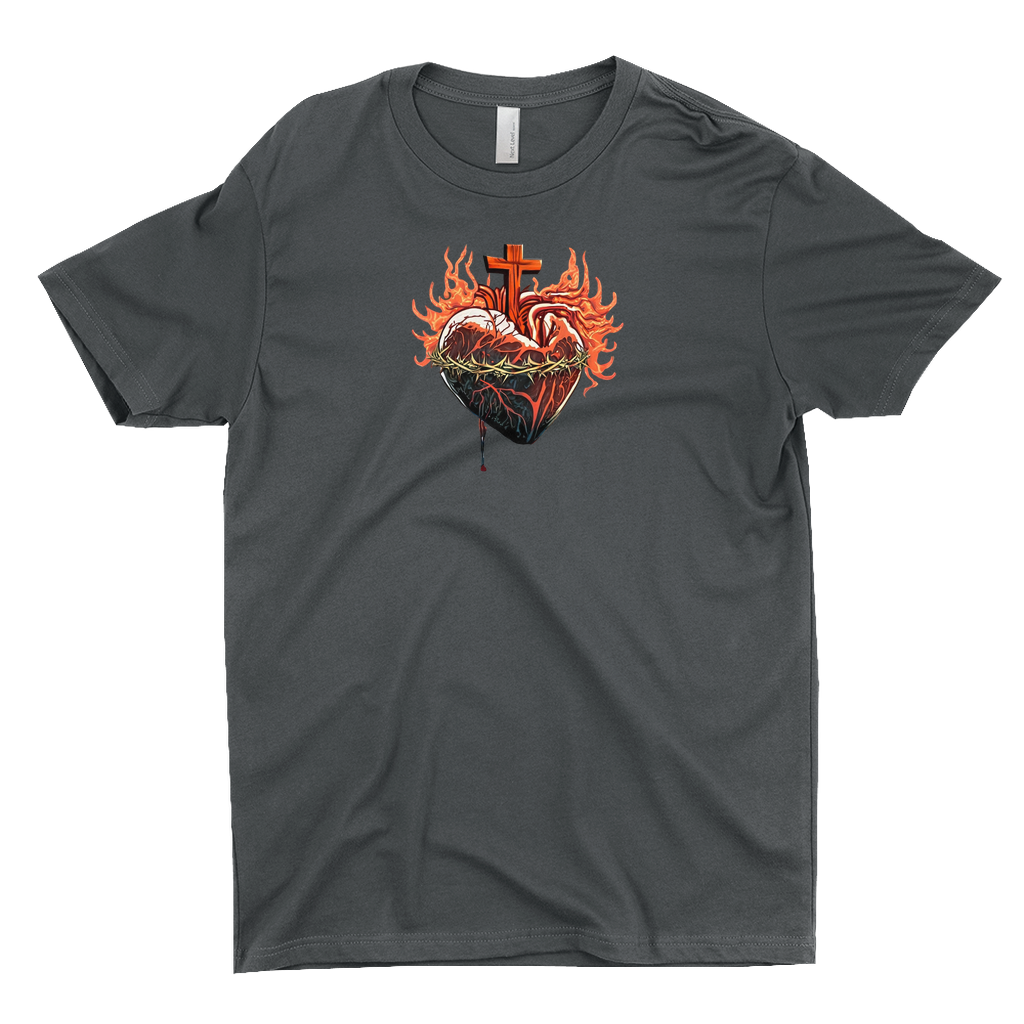 Sacred Heart Catholic T-shirt Steel Front