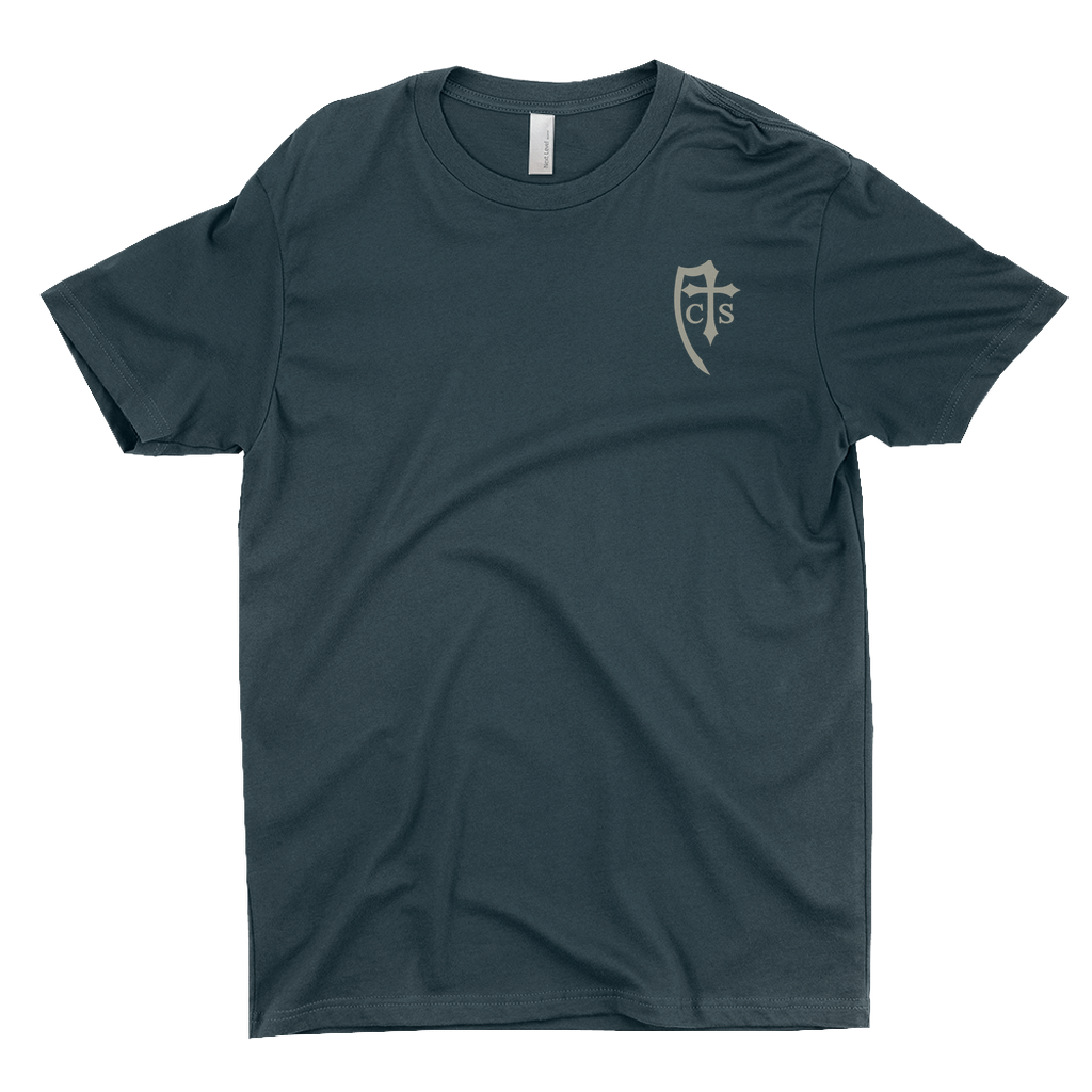 Born Not of Blood Catholic T-shirt Blue Front