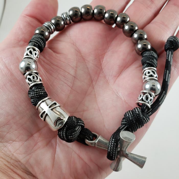 Gerard Hospitaller Crusader Handmade Paracord Rosary USA Catholic Devotion Prayer Size 2