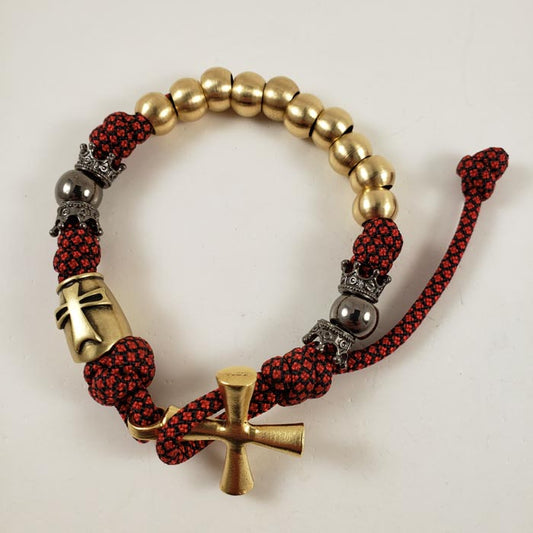 Knights Templar Rosary Bracelet  Paracord Pocket Rosary main