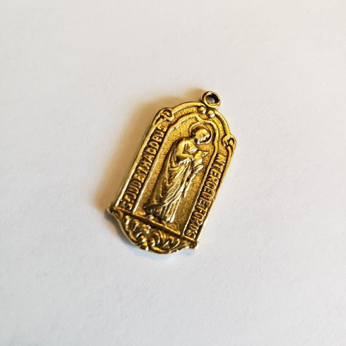 Saint Jude Thaddeus Catholic Devotional Medal Gold Front