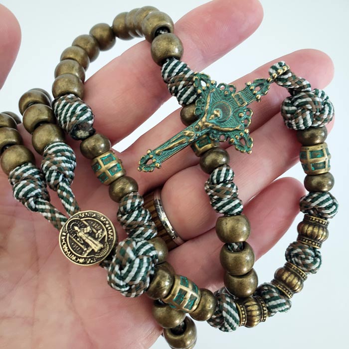 Army Rosary, Camo Rosary, Cord Rosary, Knotted Cord Rosary, Paracord Rosary,  Rosary for Soldier, Soft Rosary, Rosary, Catholic Rosary 