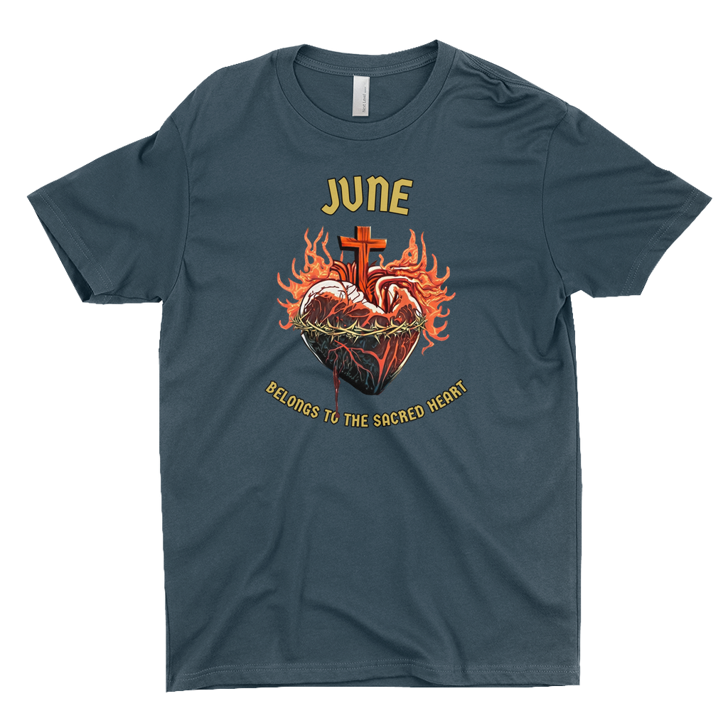 June Sacred Heart T-shirt Indigo Front