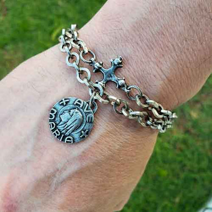 Ave Maria Pewter Bracelet Top