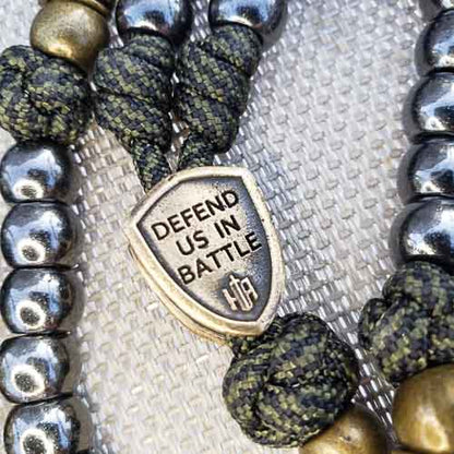 Saint Michael Serviam Paracord Rosary Centerpiece 02