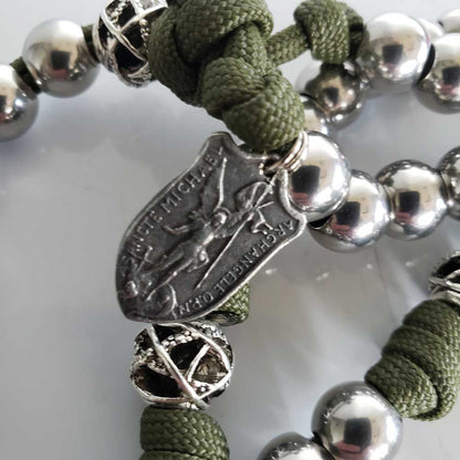 "Morningstar" Handmade Paracord Rosary Catholic Marian Devotion Saint Michael Medal