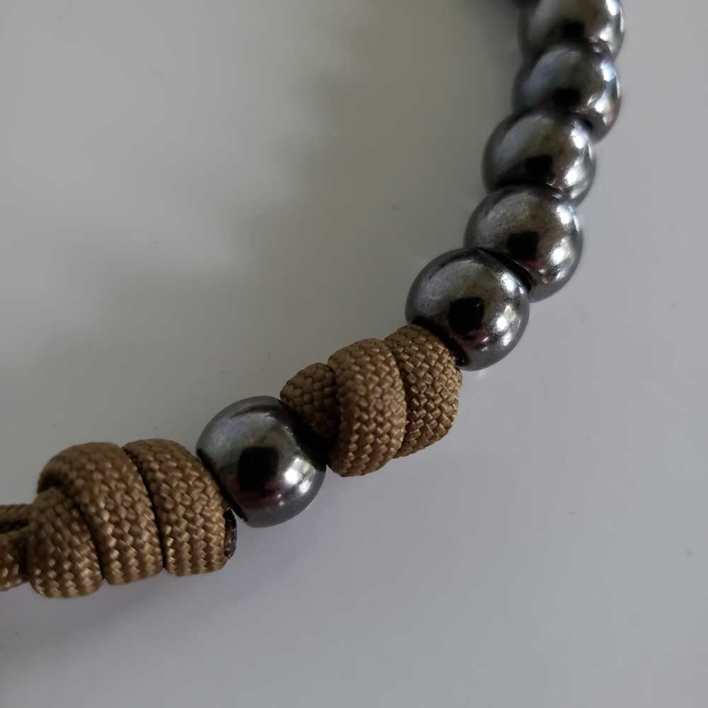 KCR-A1 Handmade Paracord Keychain Rosary Gunmetal Bead