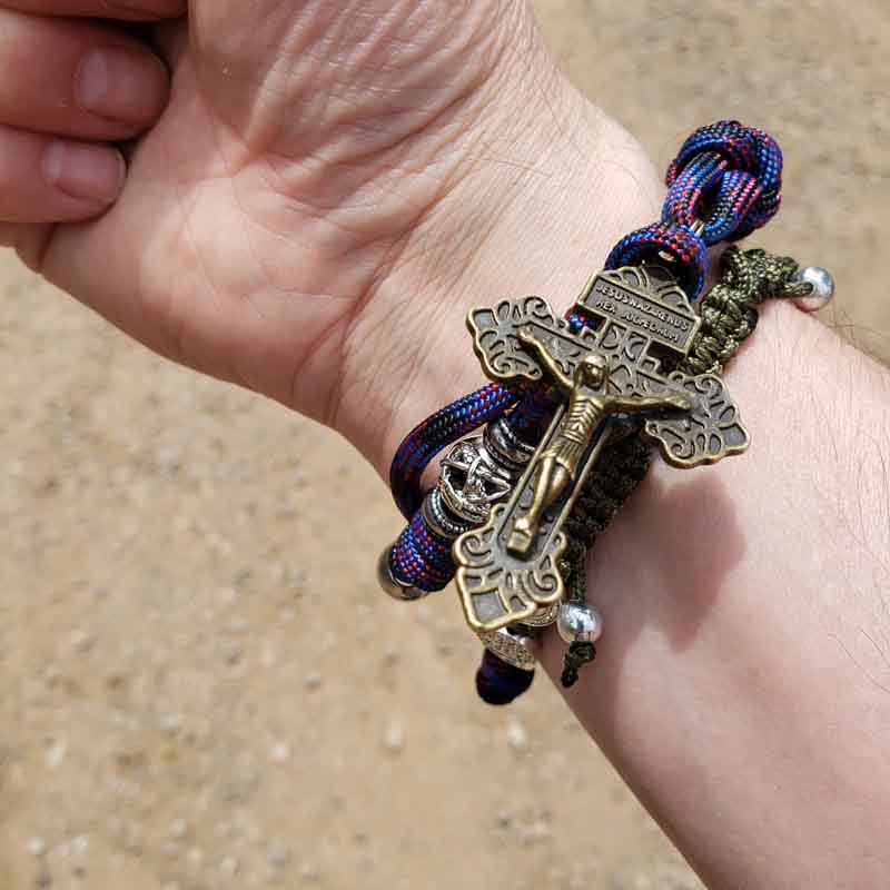 Trench Wrist Rosary Version 2 (TWR-V2) Paracord Rosary Bracelet Detail 02