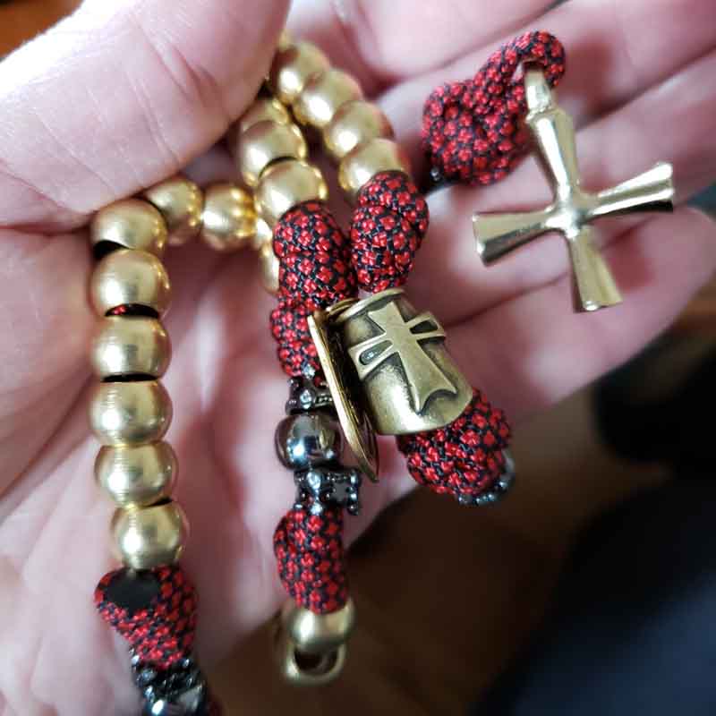 Knights Templar Rosary Paracord Rosary Size