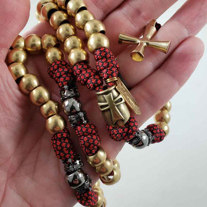 Knights Templar Rosary Paracord Rosary Close Up