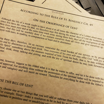 Benedictine Bill of Lent