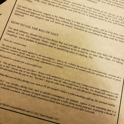 Benedictine Bill of Lent