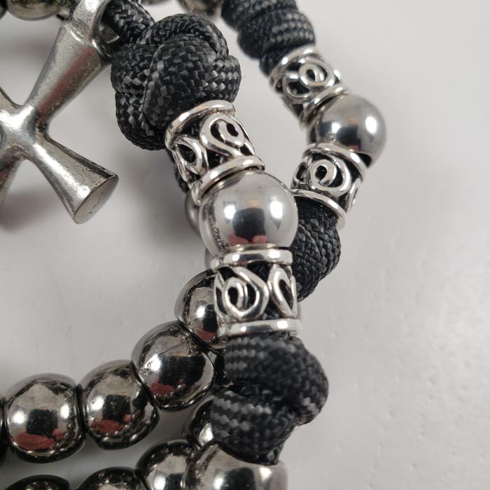 The "Gerard" Hospitaller Crusader Premium Handmade Catholic Marian Devotion Paracord Rosary Detail