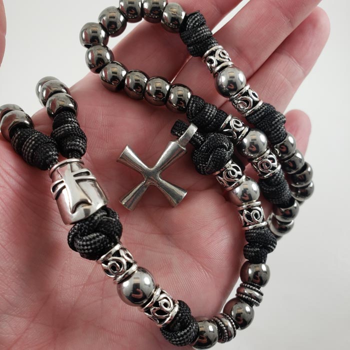 The "Gerard" Hospitaller Crusader Handmade Catholic Marian Devotion Paracord Rosary Size