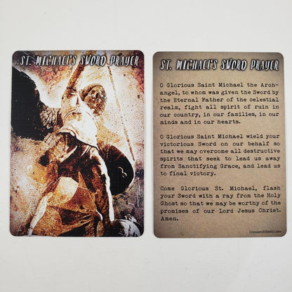 Catholic Devotional Prayer Card Pack Number 1 Saint Michael Sword