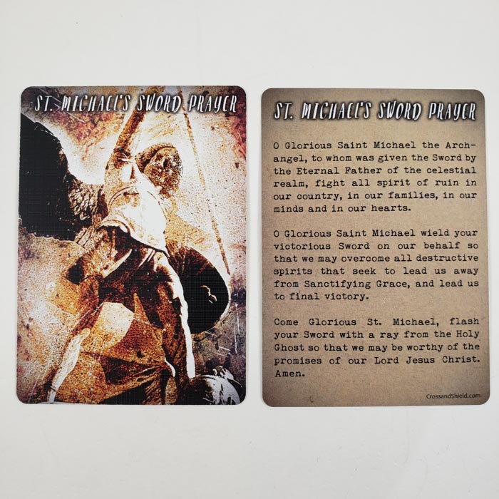 Saint Michael Archangel Sword Prayer Catholic Card