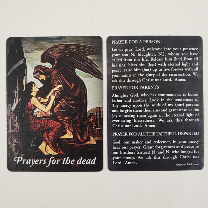 Prayers for the dead faithful departed catholic card