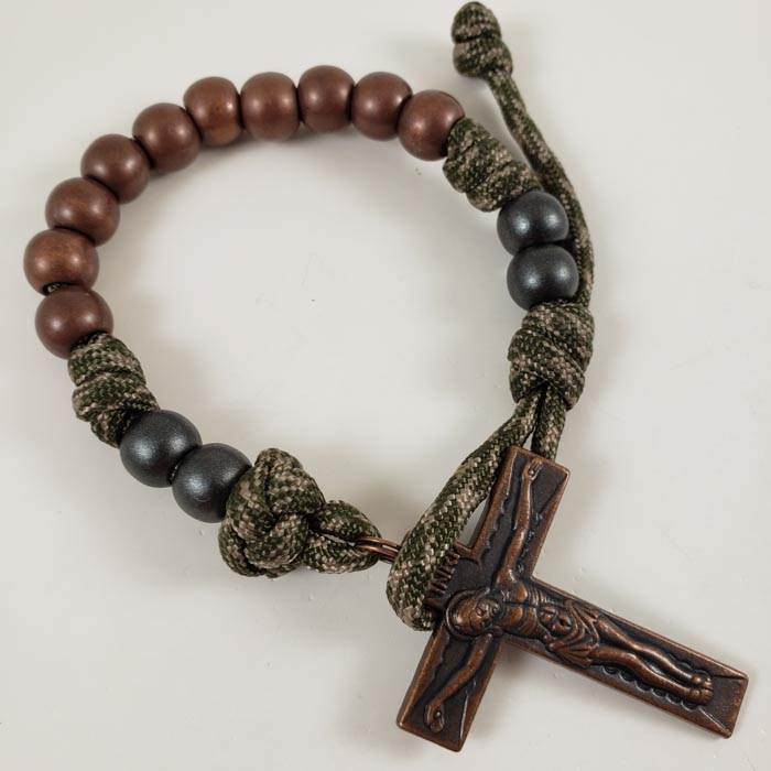 Ranger paracord rosary bracelet pocket rosary. Main image