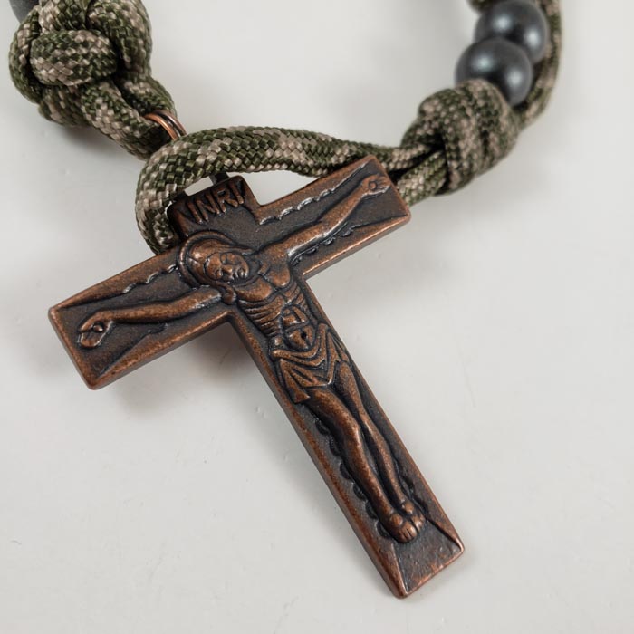 The Ranger Handmade Paracord Rosary Bracelet – Cross and Shield