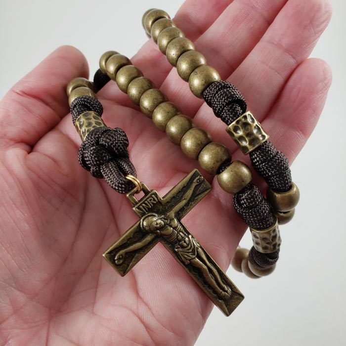 The Lance Handmade Paracord Catholic Rosary Virgin Mary Devotional Size