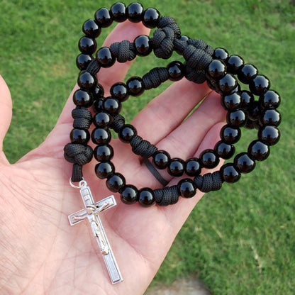 The Clandestine Handmade Paracord Rosary  Catholic Marian Devotion Glamour
