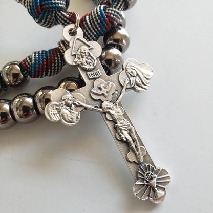 Amman Citadel Handmade Paracord Men's Rosary Catholic Devotion Crucifix