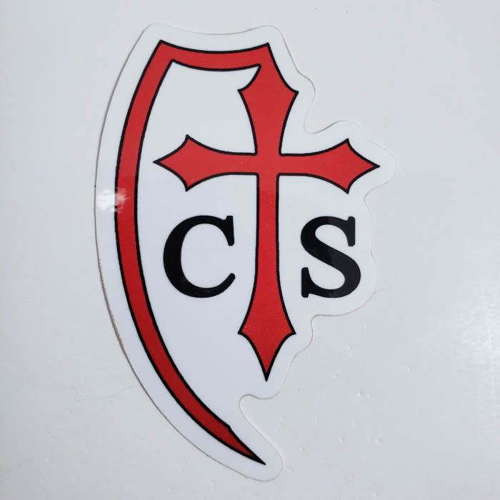 Cross and Shield Logo Vinyl Sticker