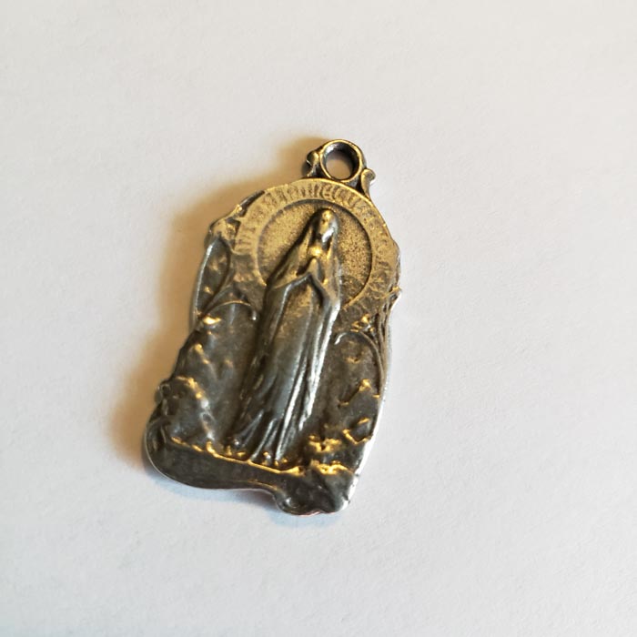 Lady of Lourdes Catholic Devotional Medal Front