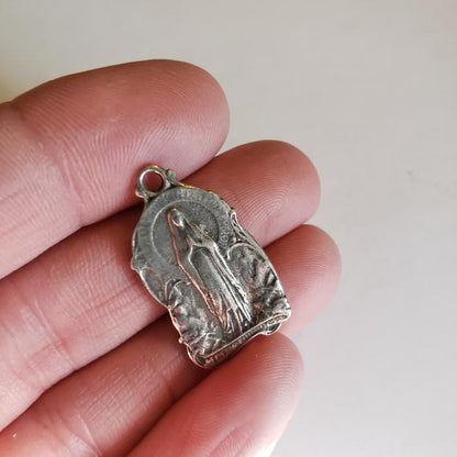 Lady of Lourdes Catholic Devotional Medal Hand