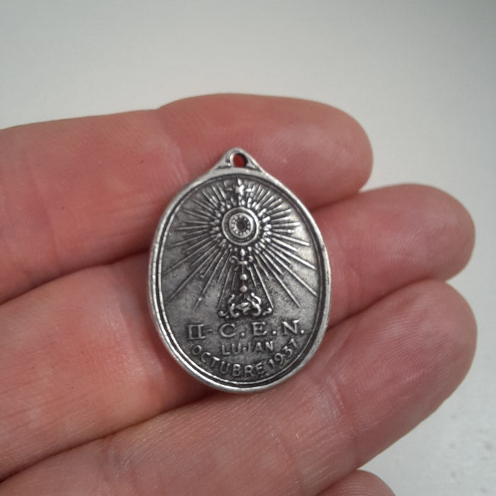 Lady of Lujan Catholic Devotional Medal Pendant Back