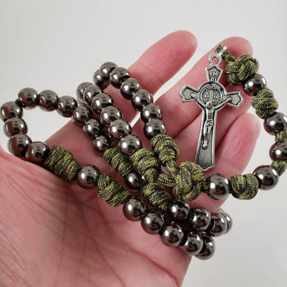 Recon Handmade Paracord Catholic Rosary Marian Devotion Made in the USA Size