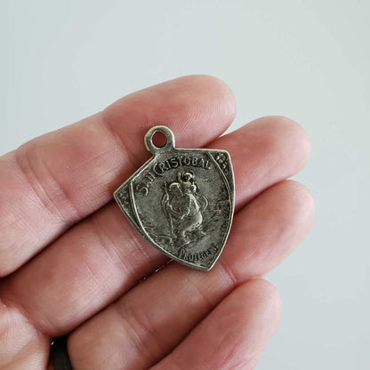 Saint Christopher Catholic Devotional Medal 01 Hand