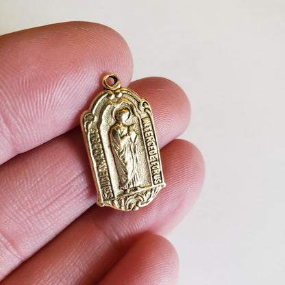 Saint Jude Thaddeus Catholic Devotional Medal Gold Hand