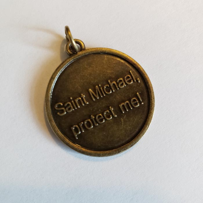 Saint Michael Archangel Catholic Devotional Medal Back
