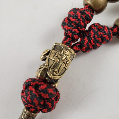 Saint George Dragon Slayer Handmade Paracord Rosary Centerpiece Back