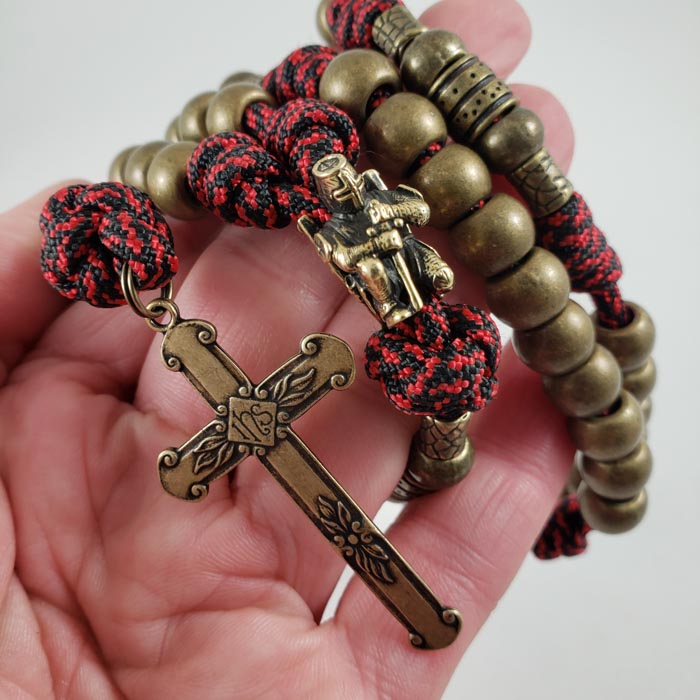 Saint George Dragon Slayer Handmade Paracord Rosary Model