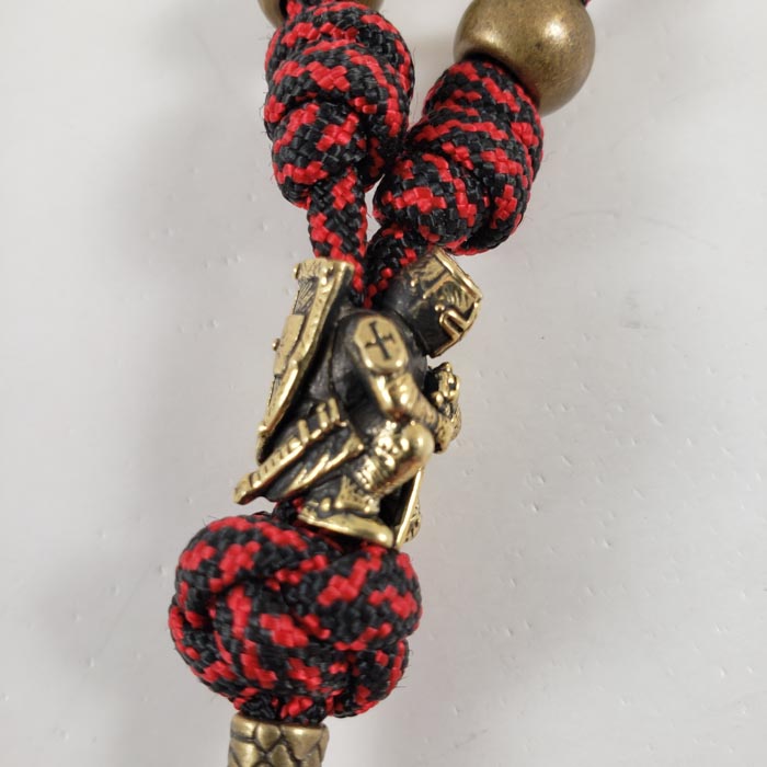 Saint George Dragon Slayer Handmade Paracord Rosary Centerpiece Side 01