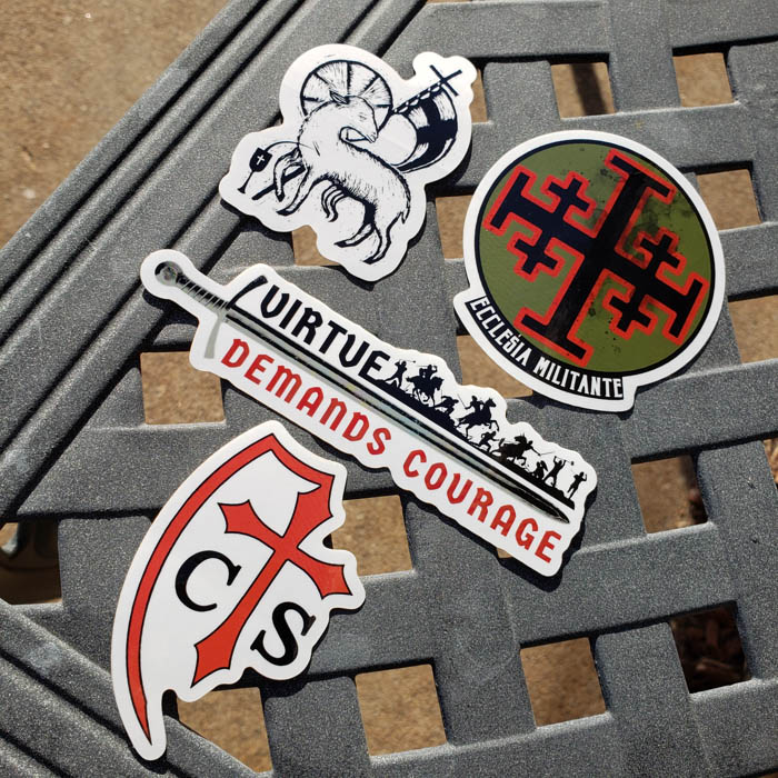 Cross and Shield Catholic Sticker Pack Volume 01 Outdoors