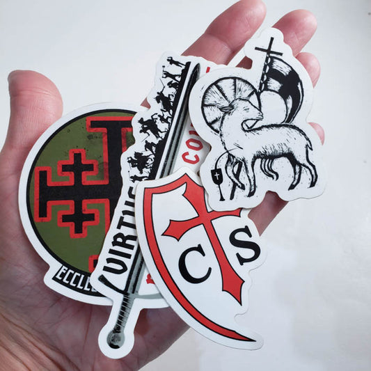 Cross and Shield Catholic Sticker Pack Volume 01
