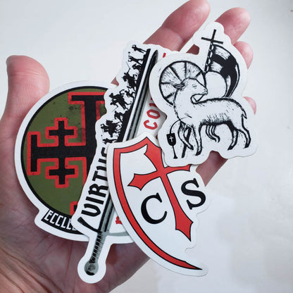 Cross and Shield Catholic Sticker Pack Volume 01