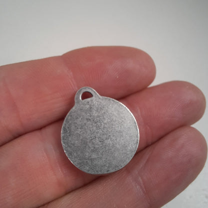 Virgin Mary Ave Maria Pewter Devotional Medal Pendant back